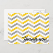 Carte Postale Merci jaune et gris Chevron (Devant / Derrière)