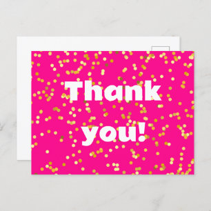 Carte Postale Merci jaune rose