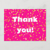 Carte Postale Merci jaune rose (Devant)