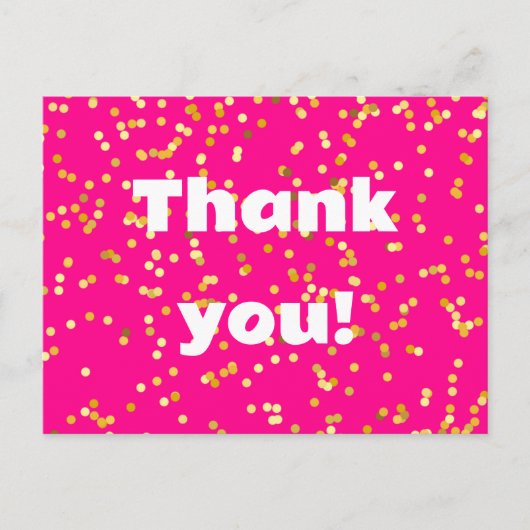 Carte Postale Merci jaune rose (Devant)
