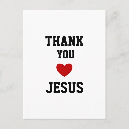 Carte Postale Merci Jésus | Foi Chrétienne Moderne Cœur (Devant)