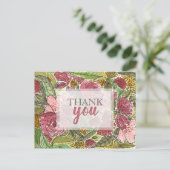 Carte Postale Merci Joli rose Floral Aquarelle (Debout devant)