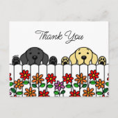 Carte postale Merci Labrador Duo vous regarde (Devant)