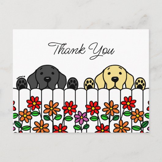 Carte postale Merci Labrador Duo vous regarde (Devant)