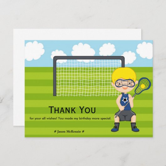 Carte Postale Merci Lacrosse (Devant / Derrière)