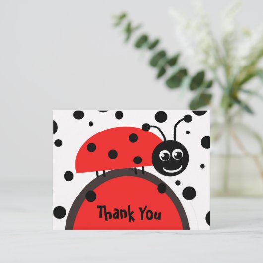 Carte postale Merci Ladybug (Debout devant)