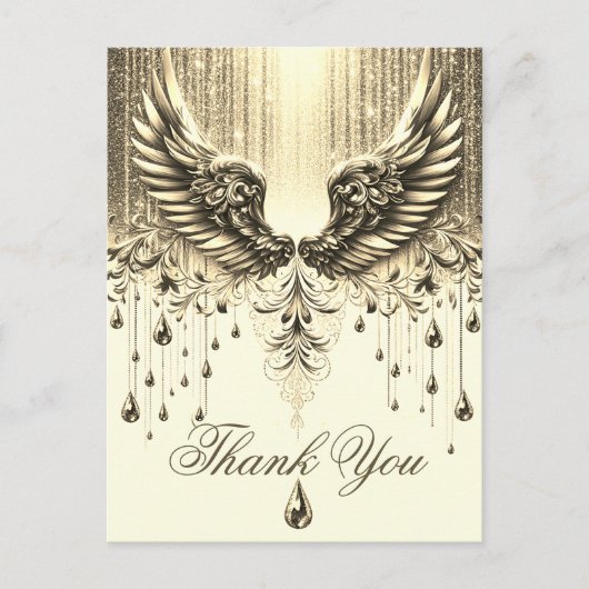Carte Postale Merci | Larmes d'ange or (Devant)