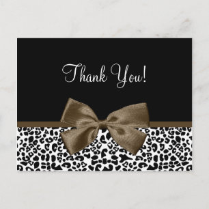 Carte Postale Merci Leopard moderne Carafe carbone Brown ruban