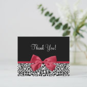Carte Postale Merci Leopard moderne Samba Red Ribbon (Debout devant)