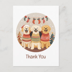 Carte Postale Merci les chiens Labrador Retriever de Noël