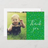 Carte Postale Merci les enfants Polka vert (Devant / Derrière)