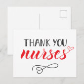 Carte Postale Merci les infirmières | Police Fun (Devant / Derrière)