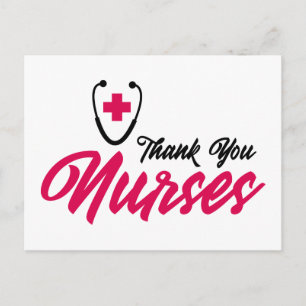 Carte Postale Merci les infirmières Rose