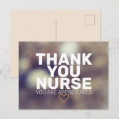 Carte Postale Merci l'infirmière : vous êtes appréciée (Devant / Derrière)