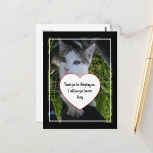 Carte Postale Merci m'adoptant.. vous aimera pour toujours Chat