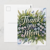 Carte Postale Merci, Maman (Devant / Derrière)
