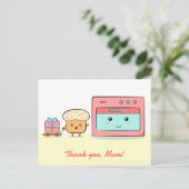 Carte Postale Merci maman - Joli cupcake et four rose (Debout devant)