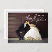 Carte postale Merci manuscrite - Blanc (Devant / Derrière)