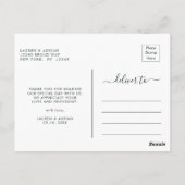 Carte Postale Merci Mariage à fleurs roses (Dos)