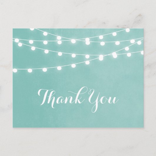 Carte Postale Merci Mariage Aqua String Lights (Devant)