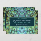 Carte postale Merci Mariage Aqua Vibrant Peacock (Devant / Derrière)