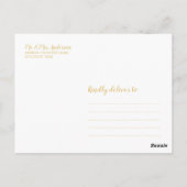 Carte Postale Merci Mariage blanc et or élégant (Dos)