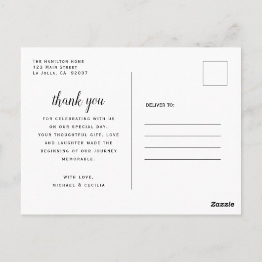 Carte Postale Merci Mariage Cheval Pays Fleurs sauvages Gloss (Dos)