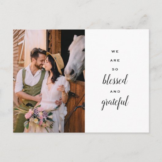 Carte Postale Merci Mariage Cheval Pays Fleurs sauvages Gloss (Devant)