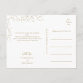 Carte Postale Merci Mariage classique Gold Green (Dos)