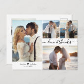 Carte Postale Merci Mariage Collage de script élégant pour budge (Devant / Derrière)