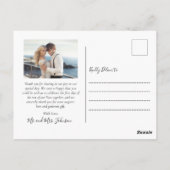 Carte Postale Merci Mariage Collage de script élégant pour budge (Dos)