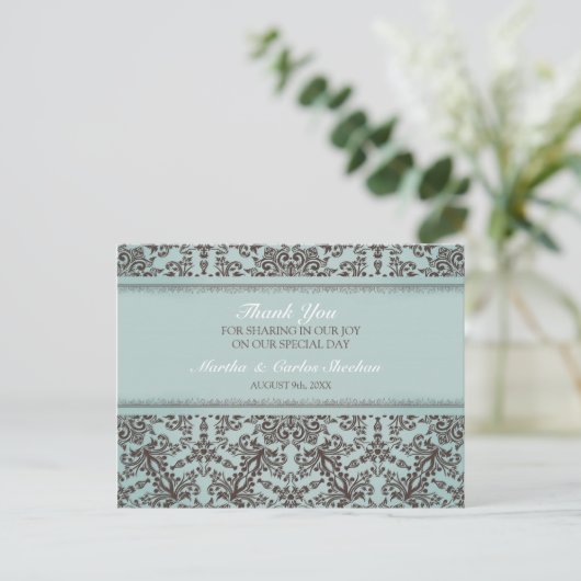 Carte postale Merci Mariage Damask (Debout devant)