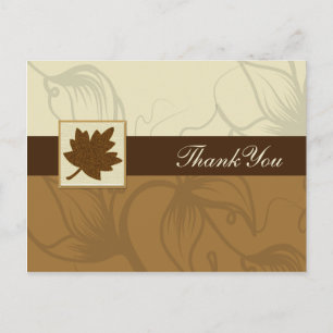 Carte Postale Merci mariage de automne brun