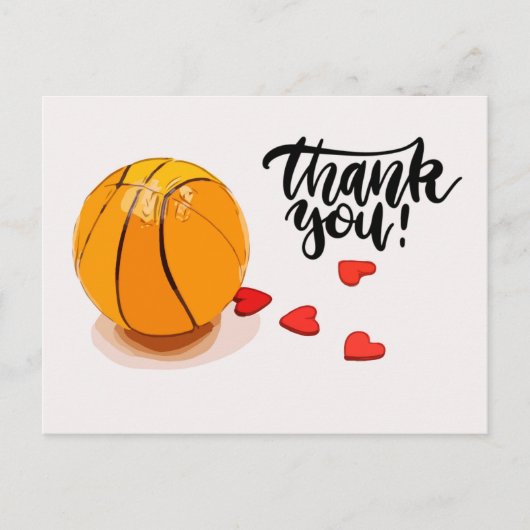 Carte Postale Merci Mariage de basket-ball (Devant)