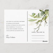 CARTE POSTALE MERCI MARIAGE DE COULEUR D'EAU EN FEUILLE GRIS (Dos)