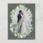 Carte Postale Merci Mariage de la canneberge verte+Eucalyptus Ph (Devant)