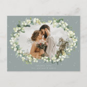 Carte Postale Merci Mariage de la canneberge verte+Eucalyptus Ph (Devant)