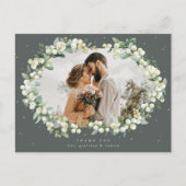 Carte Postale Merci Mariage de la canneberge verte+Eucalyptus Ph (Devant)