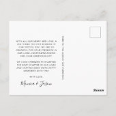 Carte Postale Merci Mariage de la crème photographique arc (Dos)