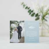 Carte Postale Merci Mariage de photo Blue Beach (Debout devant)