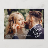 Carte Postale Merci Mariage de photo simple script (Devant)