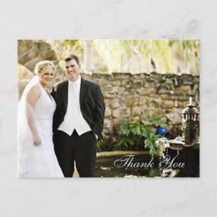 Carte Postale Merci Mariage de script Love and Thanks