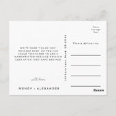 Carte postale Merci Mariage de script moderne blan (Dos)