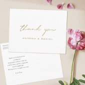 Carte Postale Merci Mariage de script or moderne simple