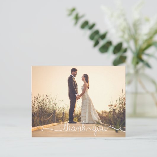 Carte postale Merci, Mariage de script simple (Debout devant)