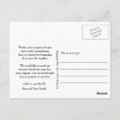 Carte postale Merci, Mariage de script simple (Dos)