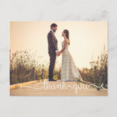 Carte postale Merci, Mariage de script simple (Devant)