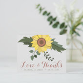 Carte Postale Merci Mariage de tournesol (Debout devant)