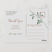 Carte Postale Merci Mariage de tournesol (Dos)