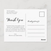 Carte Postale Merci Mariage de tournesol en or en bois noir rust (Dos)